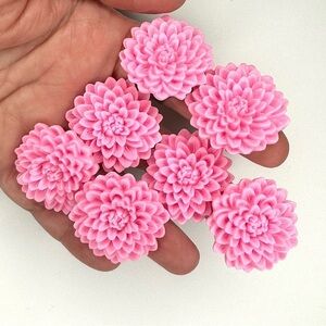 LOT OF 7 Light Pink Flower Rings Bundle - Adjustable - SOLD AS IS